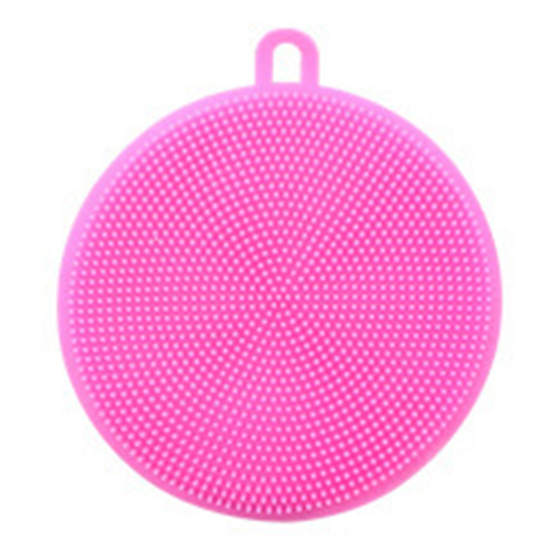 Esponja antibacteriana de silicona para lavar platos, cepillo de silicona multifunción para cocina, herramienta pequeña, protección ambiental duradera: Pink Brush