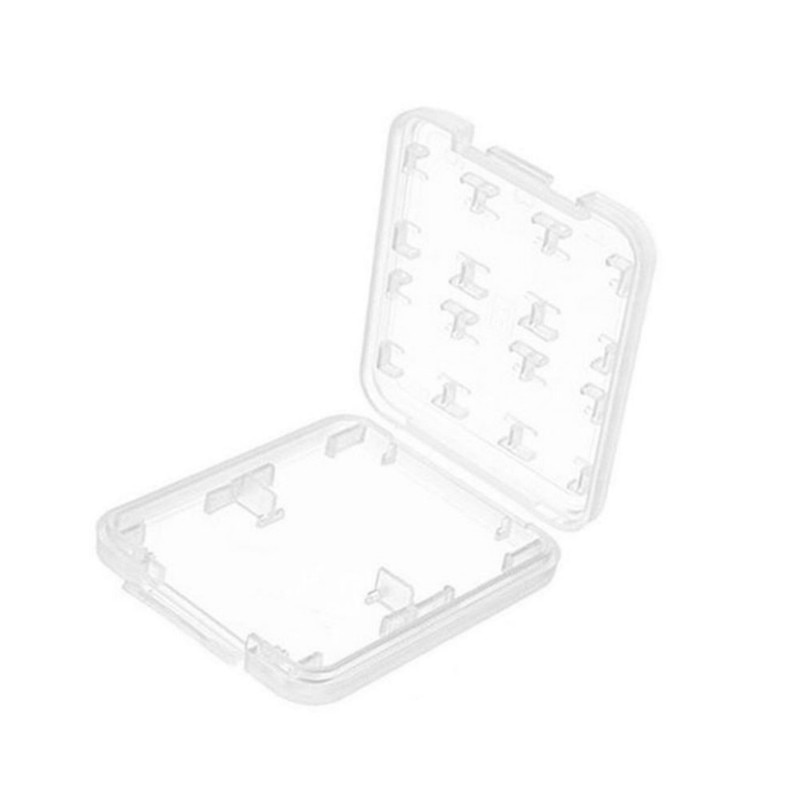 Plastic Sd-kaart Doos Draagbare Opslag SD Opbergdoos Card Organizer Transparante Memory Card Case