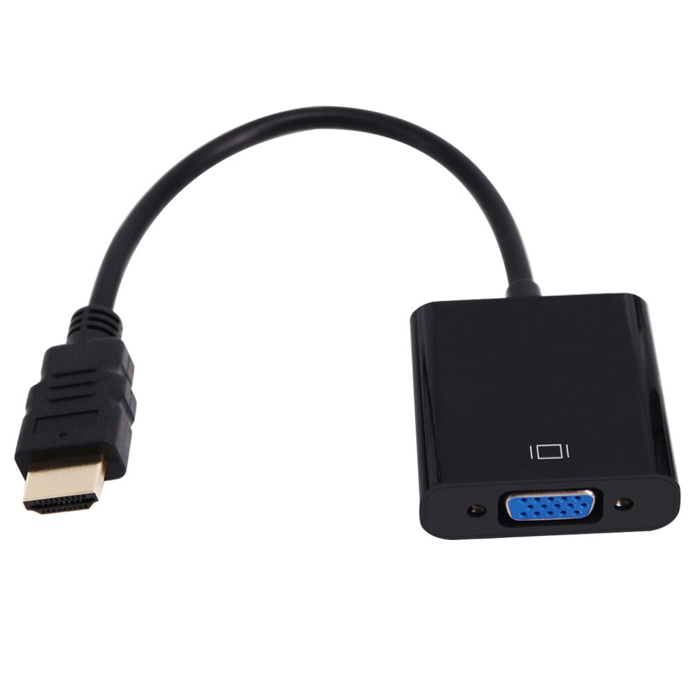 Hdmi-Compatibel Naar Vga Kabel Converter Digitale Analoge Hd 1080P Voor Pc Laptop Tablet Male Naar Vga Famale converter Adapter: Black Set 1