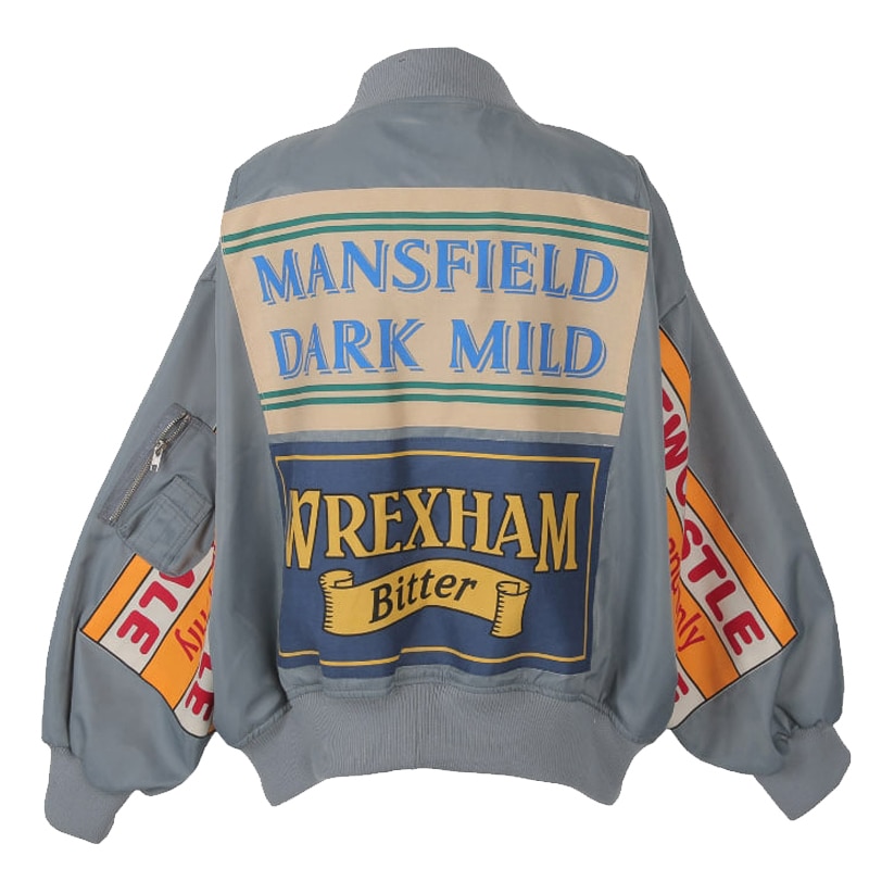 Forårsjakke kvinder vindjakke frakke patch designs harajuku løs bomber streetwear afslappet basisfrakke oversize kort jakke
