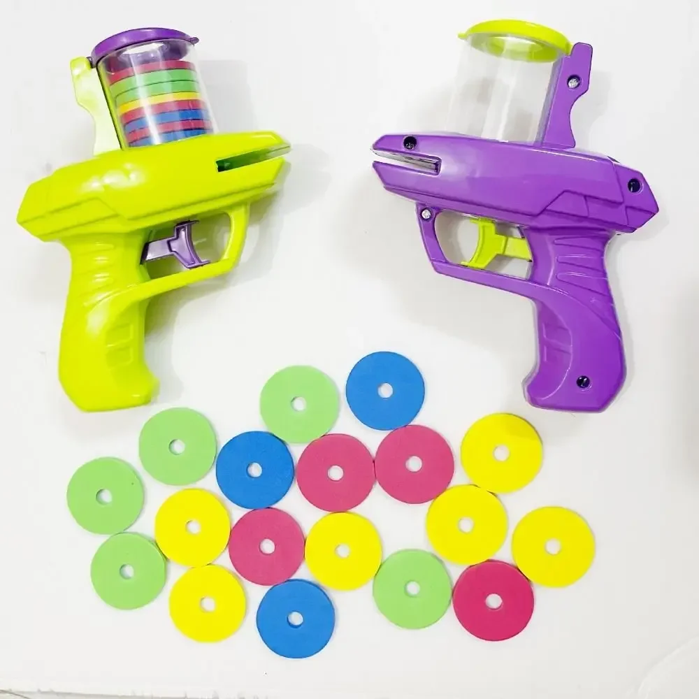 Flying Disc Gun Foam Disc Launcher Handheld Shooter Indoor Shooting Game Outdoor Backyard Toy For Boys And Girls Birthday