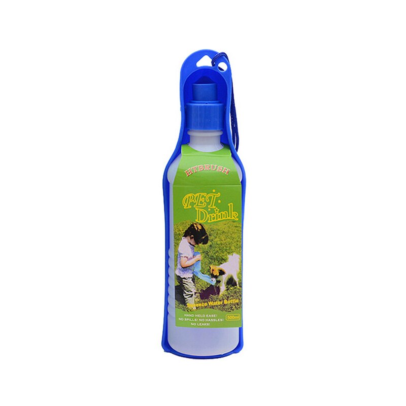 250 Ml Blauwe Fles Hond Water Puppy Hond Feeder Container Opvouwbare Reizen Draagbare Fles Voor Water Hond Levert