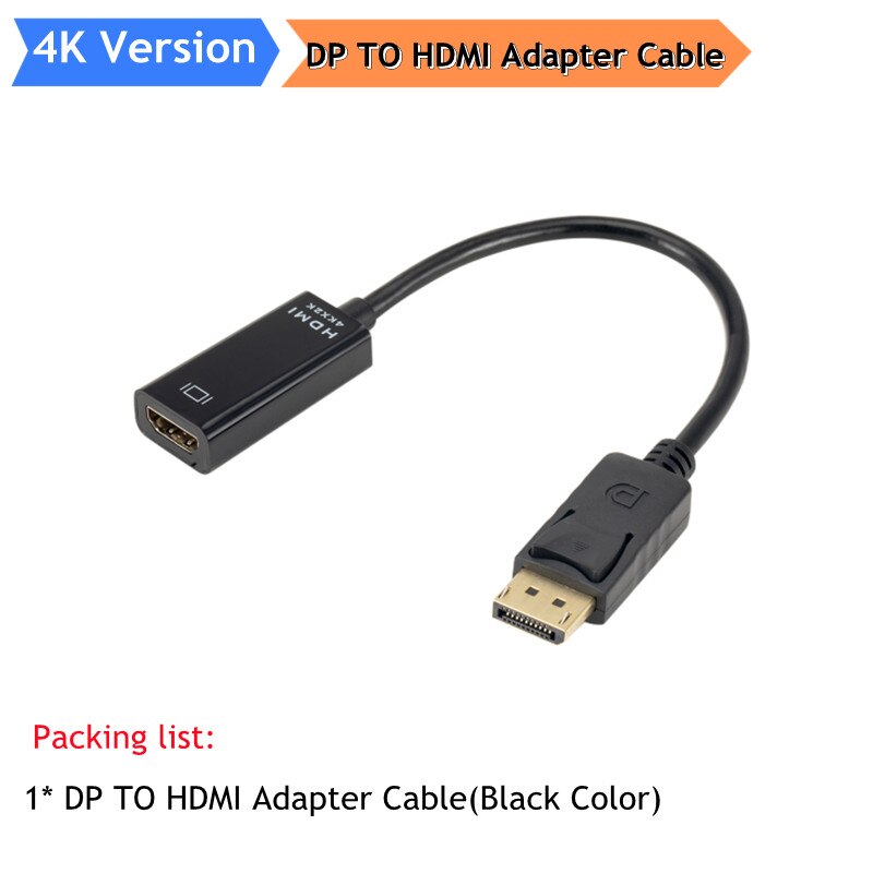 4K Displayport Naar Hdmi-Compatibel Adapter Converter Display Port Male Dp Naar Vrouwelijke Hdtv Kabel Adapter Video Audio voor Pc Tv 1.8M: Short Cable 4K