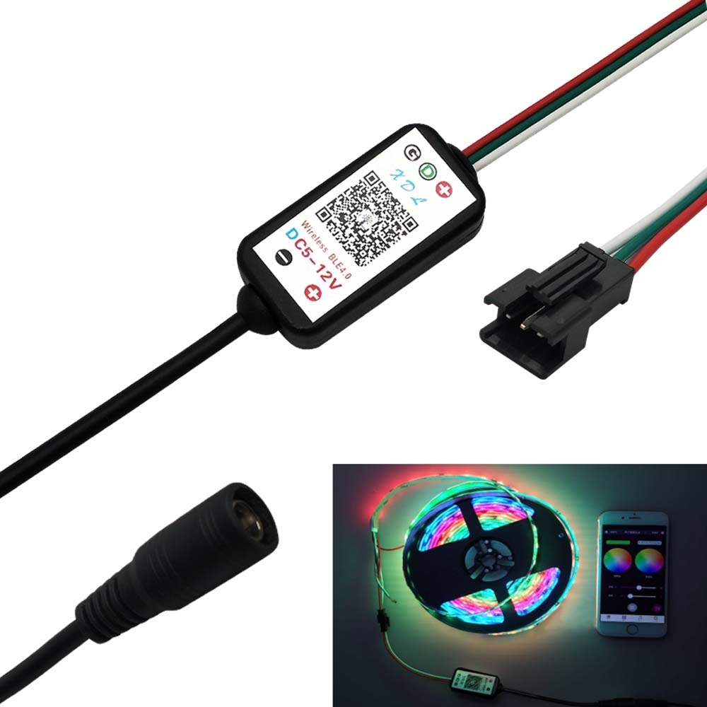 DC5-12V 192W 3Pin Pixel Smart IC RGB LED bluetooth Controller for WS2811 WS2812 SK6812 Strip Light