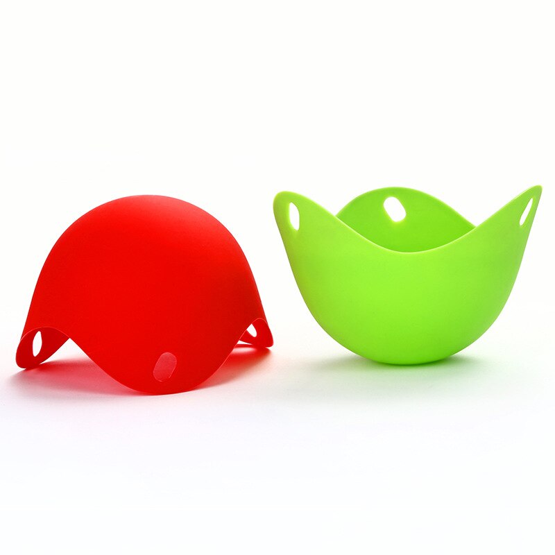 Accesorios de utensilios para cocina, 4 Uds., accesorios de Gel de sílice, huevos escalfados, moldes para olla: Rojo