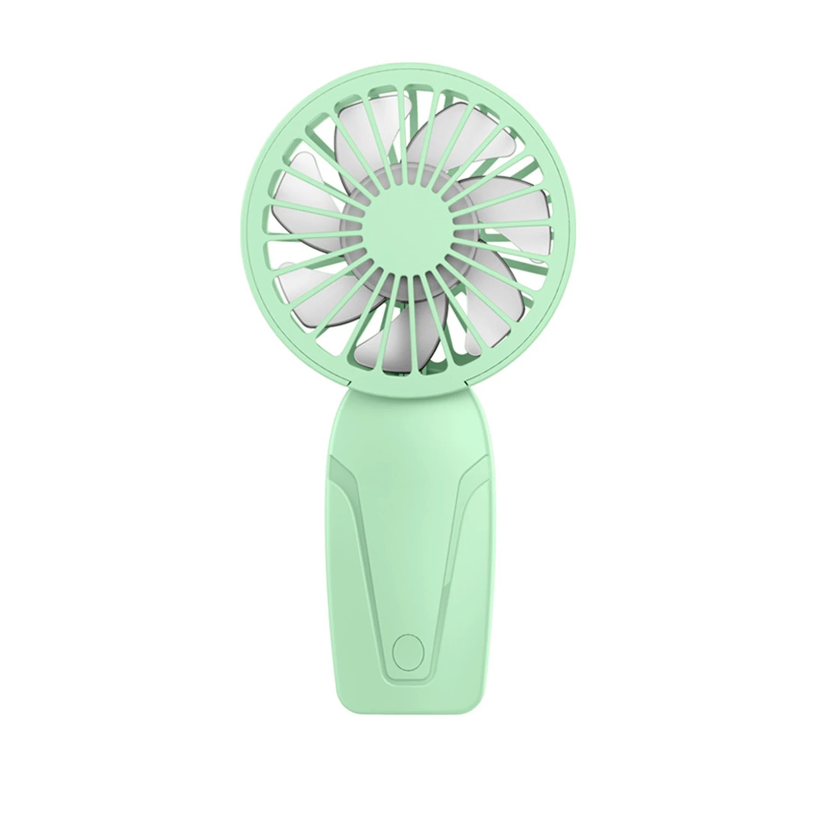 Sommer-Handheld-Kleinventilator aus ABS, leicht, niedliches Aussehen, wiederaufladbarer USB-Ventilator für unterwegs, kühlender tragbarer Mini-Taschenventilator: Grün