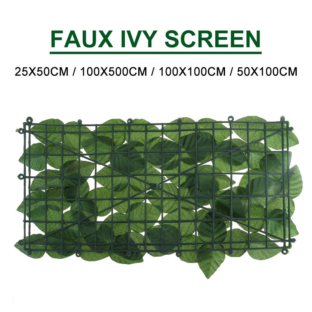 1x5m Plant Wall Artificial Lawn Backyard Grass Hedge Expandable Faux Privacy Garden Fence for Garden Outdoor Exterior Wall Decor