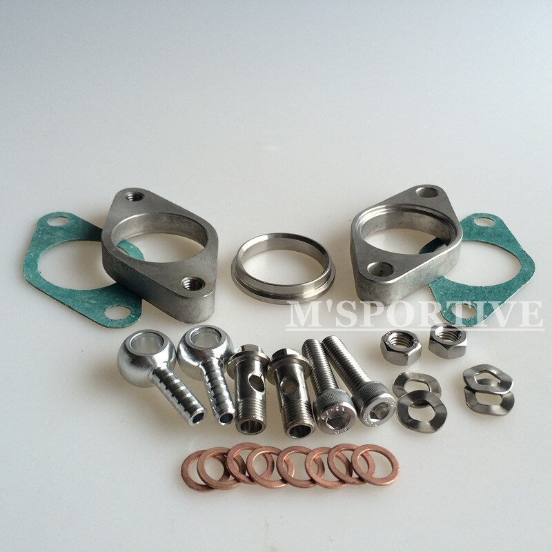 M'SPORTIVE-EXTERNAL 38MM TURBO MANIFOLD V-BAND Purple WASTEGATE EXHAUST+8 PSI SPRING Purple