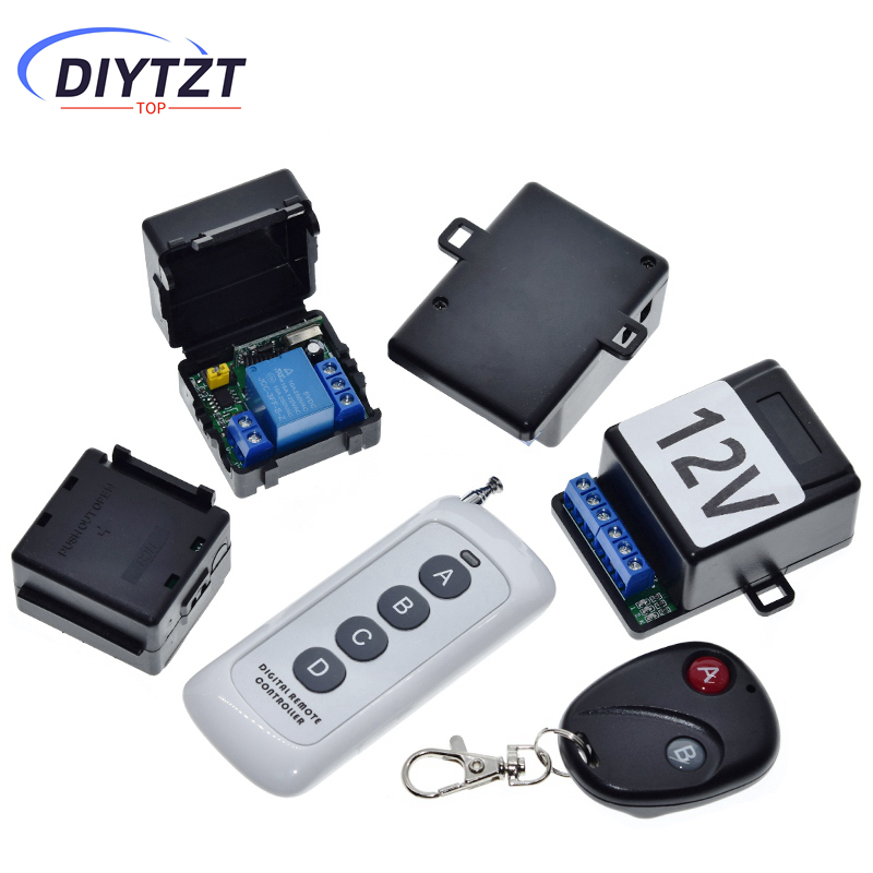 433Mhz RF Remote Control Wireless Switch DC 5V 12V 1CH 2Way Relay Receiver and 2CH Transmitter For Door Electromagnetic Lock