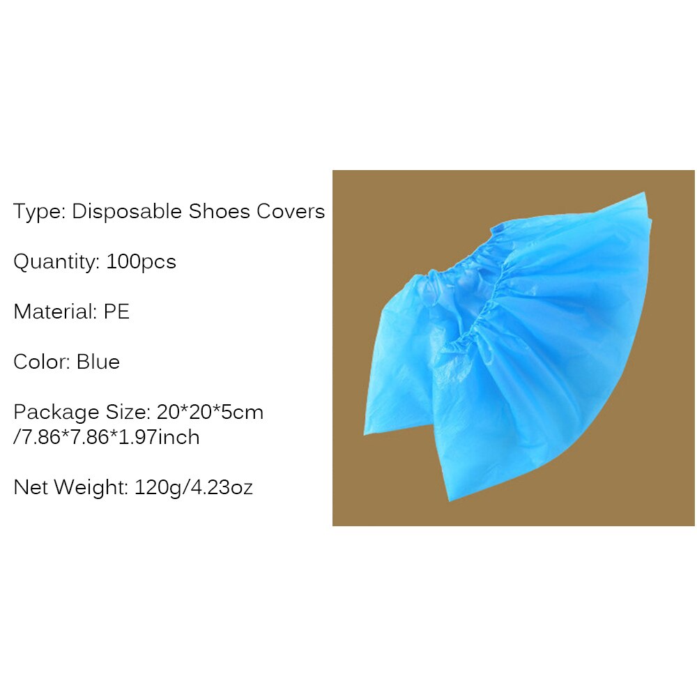 1000Pcs Disposable Shoe Covers Plastic Protection Thick Outdoor Rainy Day Carpet Cleaning Shoe Cover Waterproof Shoe Covers Blue