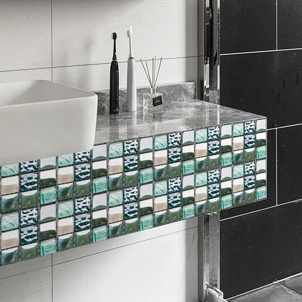 10 st retro kakel väggdekaler pvc vattentät mosaik dekal kakel klistermärken badrum kök heminredning klistermärke