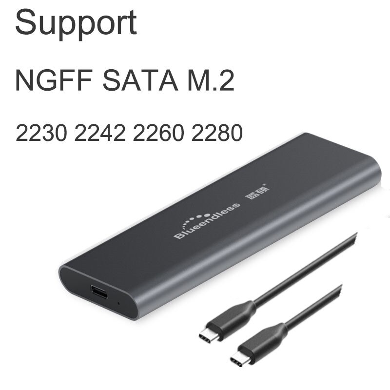 M.2 SATA NGFF m.2 ssd caso portatile SSD Hard Disk Enclosure Tipo c USB 3.0 2242/2260/2280 SSD Enclosure alluminio SSD Caddy: M280C-C