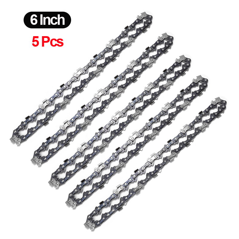 Mini Steel Chainsaw Chains Electric Saw Accessory Replacement Electric Chain saw Chains Power Tool Accessories 4Inch/6Inch/8Inch: 5PCS 6 Inch