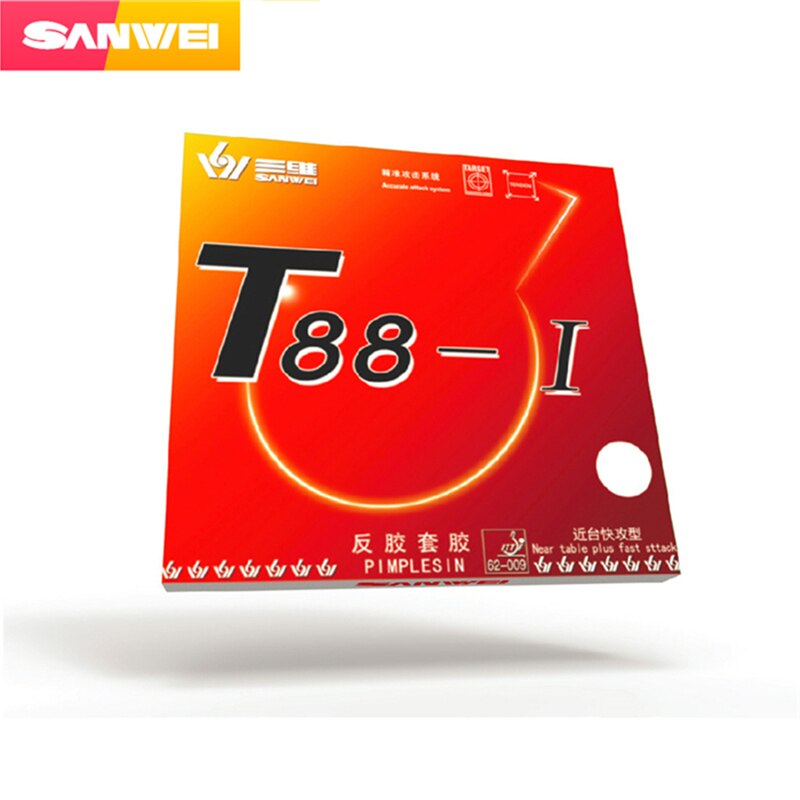 SANWEI T88-1 Tensor Table Tennis Rubber Forehand Pips In Half-Sticky Ping Pong Rubber for Near Table Fast Attack