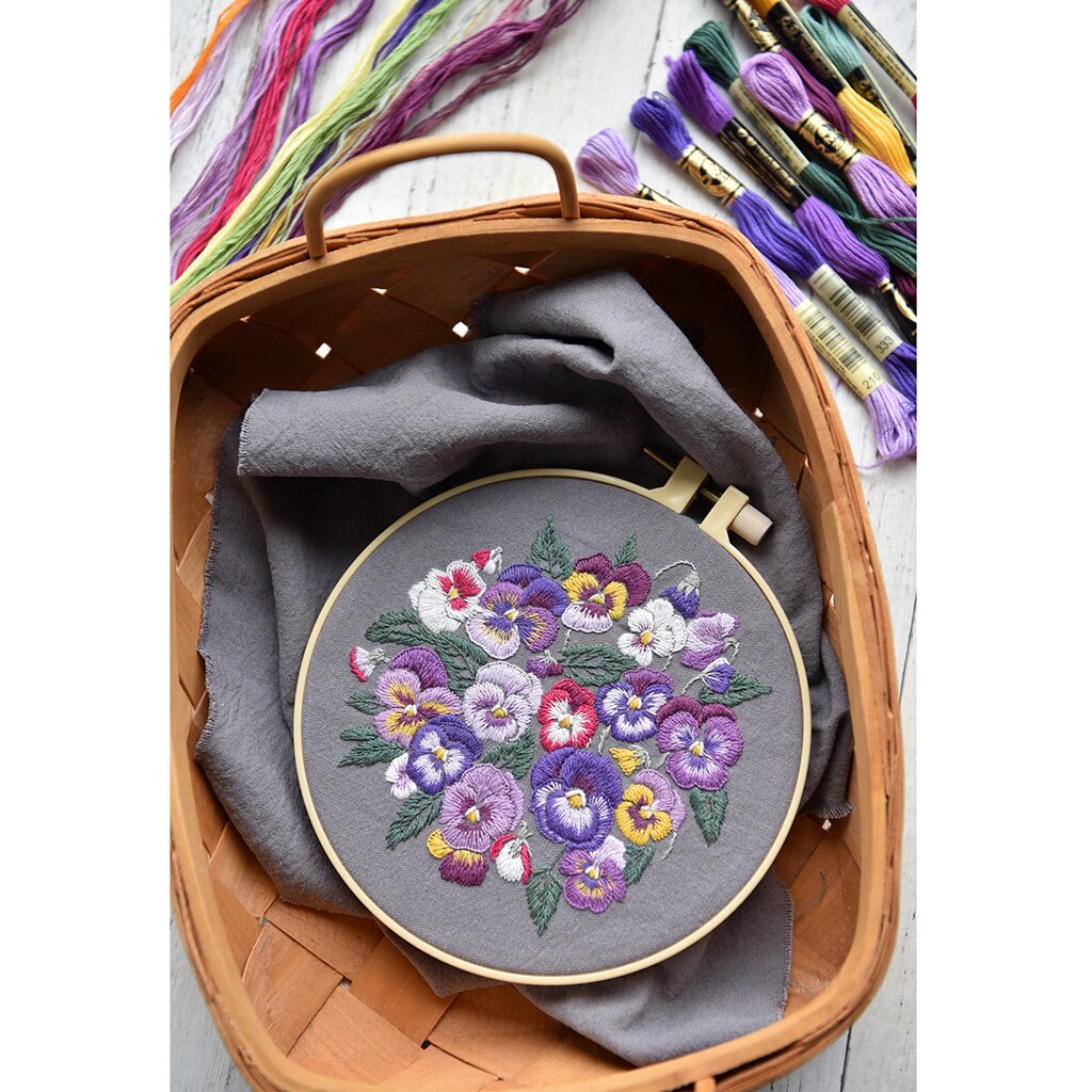 Cotton Embroidery Craft Set Beginner DIY Art Handy Sewing Fabric Material Tools