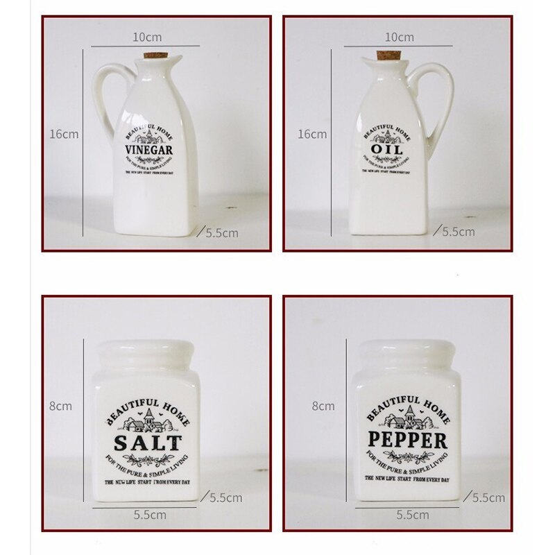 Juego de 4 unidades de recipientes de cerámica para alimentos, botellas de especias, condimentos, tarros de cocina, botellas de aceite vinagre Vintage japonés, para Bar, decoración del hogar