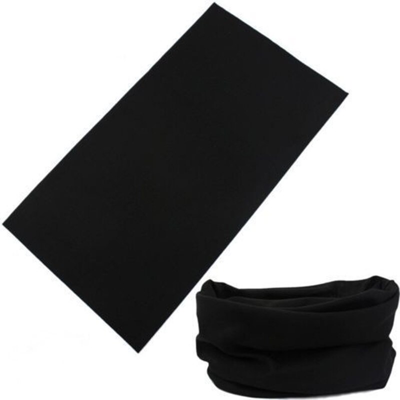 Tørklæde farverige bandanas magisk hovedbånd slør hoved tørklæder sort turban hætte multifunktion til mænd og kvinder 7545: Sort