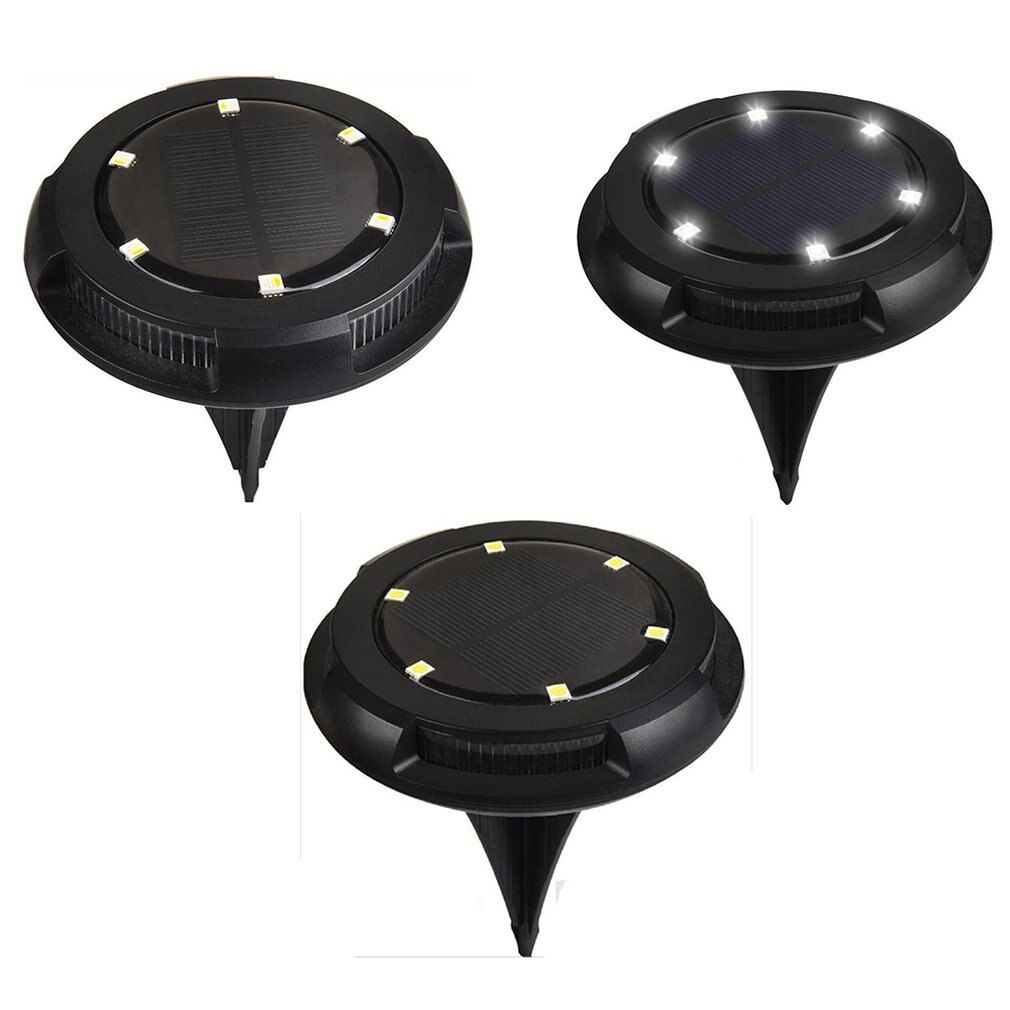 Outdoor Waterproof Led Ground Light Solar Underground Light Round Garden Decoration Lawn Light Monocrystalline Silicon Panel