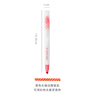 2 Head Pen Pen Highlighter Cover Drawing Change Color Cute Pen Student Diy Christmas Card Stationery School Supply