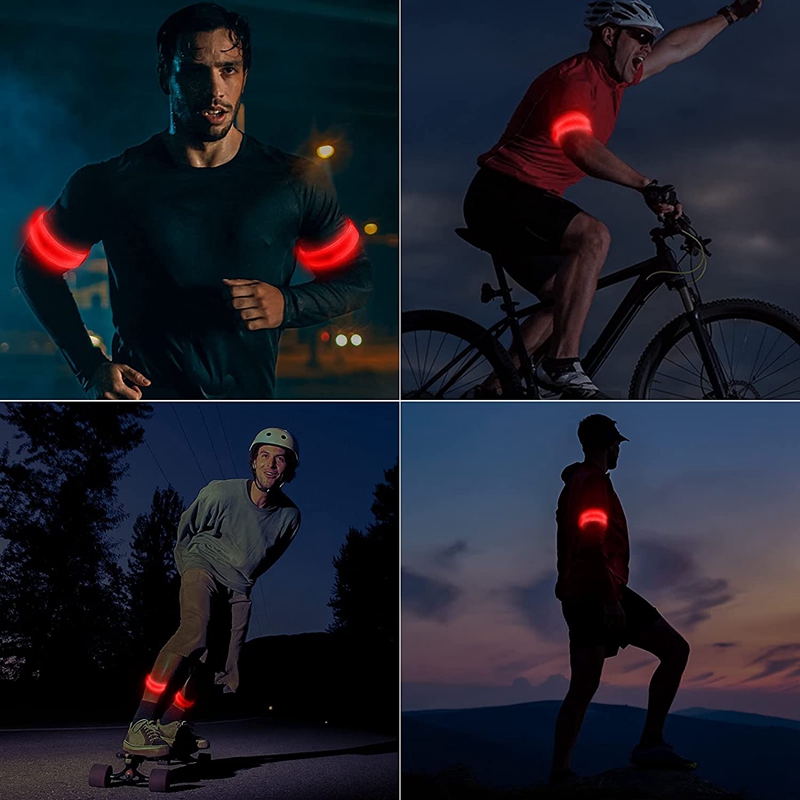 Jabs 2er- pack wiederaufladbare led-armbänder, reflektierende usb-armbänder, laufarmbänder für joggen und sport