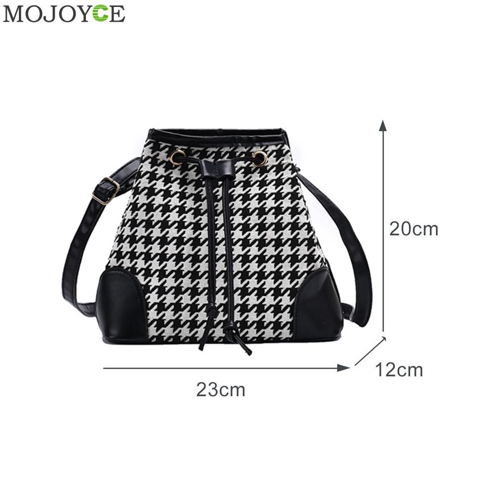 Mode Trekkoord Emmer Messenger Bag Vrouwen Zebra Plaid Patroon Lady Pu Splicing Schouder Crossbody Pouch