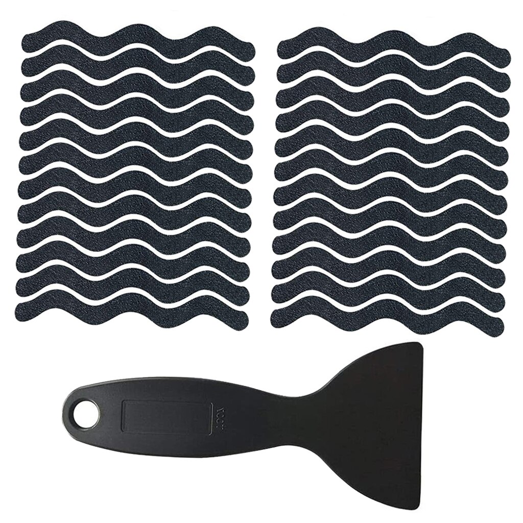 24pcs Bathtub Stickers Anti Slip Bath Tape Shower Pad With Shovel For Stairs Outdoors Safety Shower Strips Mat Textured Treads