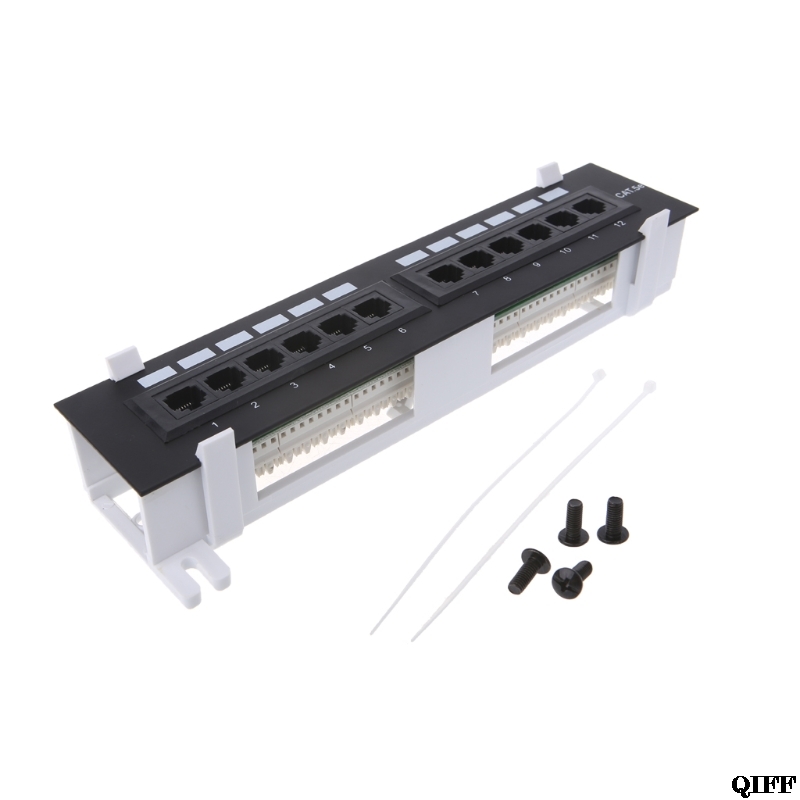 &amp 12 Port CAT5 CAT5E Patch Panel RJ45 Networking Wall Mount Rack Mount Bracket APR29