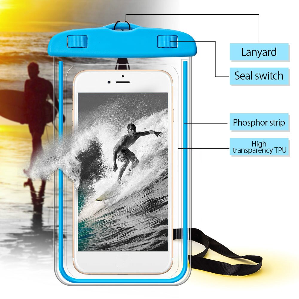 Waterproof Bag Case Universal 6.5 inch Mobile Phone Bag Swim Case Take Photo Under water For iPhone 7 Full Protection Cover Case