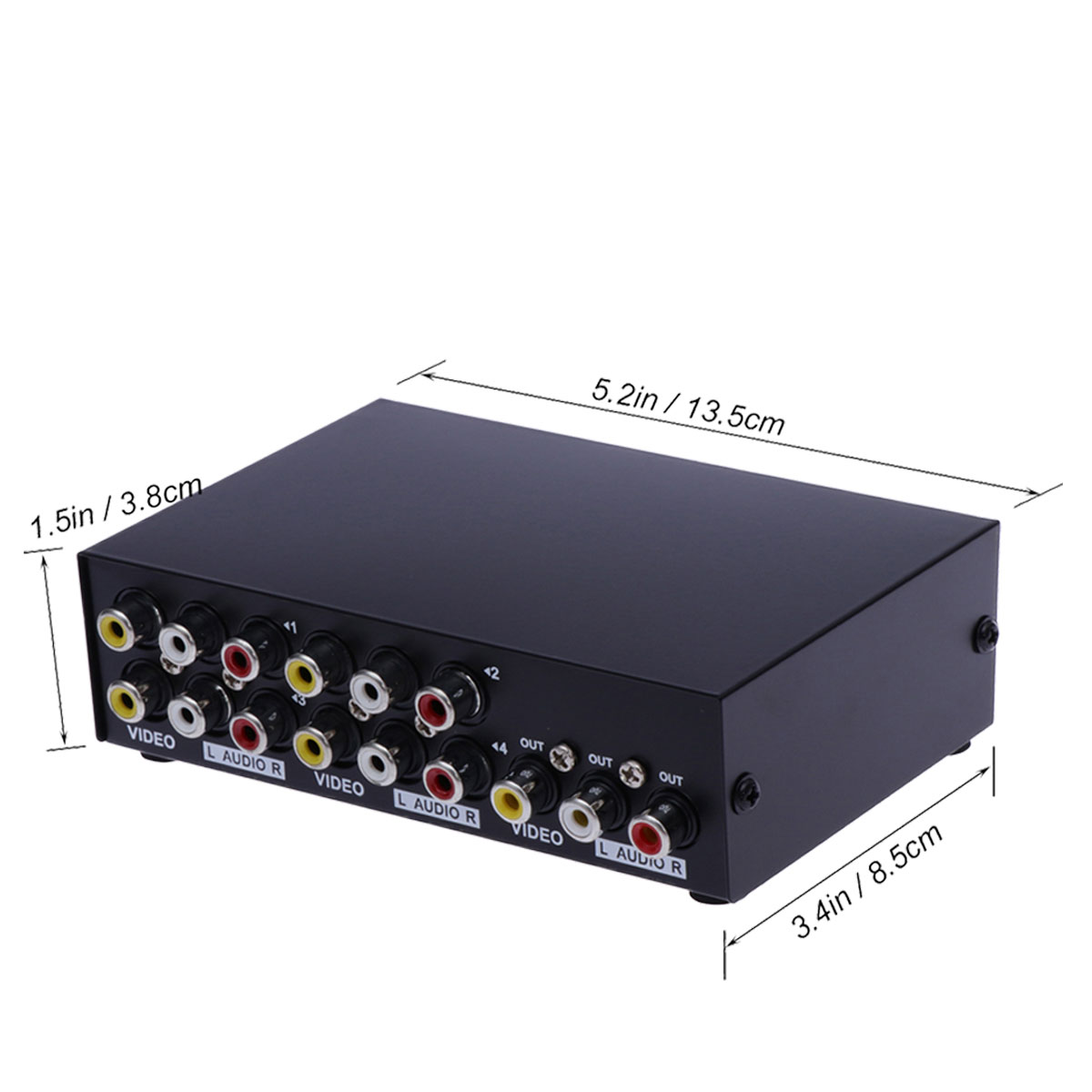MT-431AV 4-Way AV Switch RCA Switcher 4 In 1 Out Composite Video L/R Audio Selector