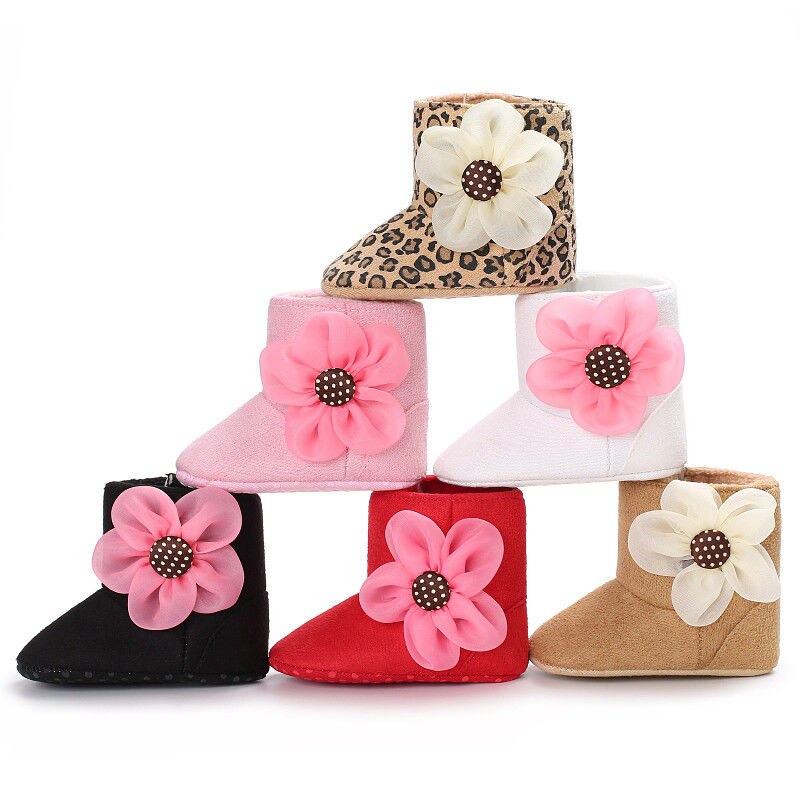 Mooie Pasgeboren Peuter Kids Meisjes Winter Schoenen Bloem Zachte Zool Laarzen Sneakers Prinses Meisje Baby Schoenen Laars voor 0- 18M