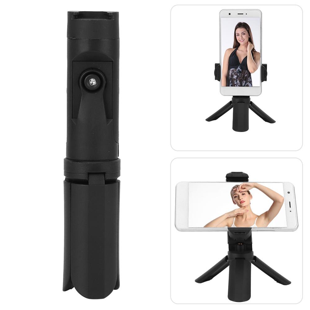 Mini Portable Folding Tripod Handheld Stabilizer with Horizontal Vertical Shooting Phone Clip Cold Shoe Mount for Live Vlogging