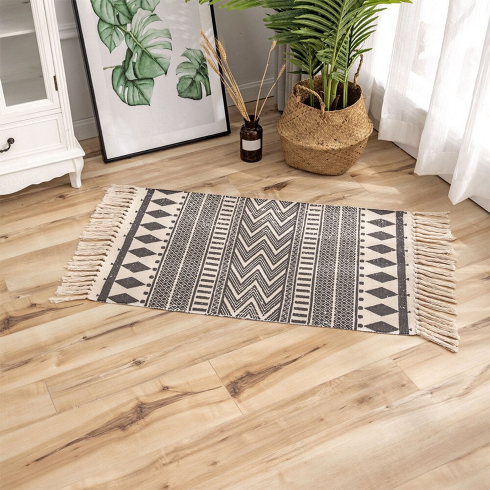 Floor Mat Retro Tapijten Voor Thuis Woonkamer Zachte Wasbare Tassel Home Tapijten Tafelloper Deur Mat Thuis decoratie