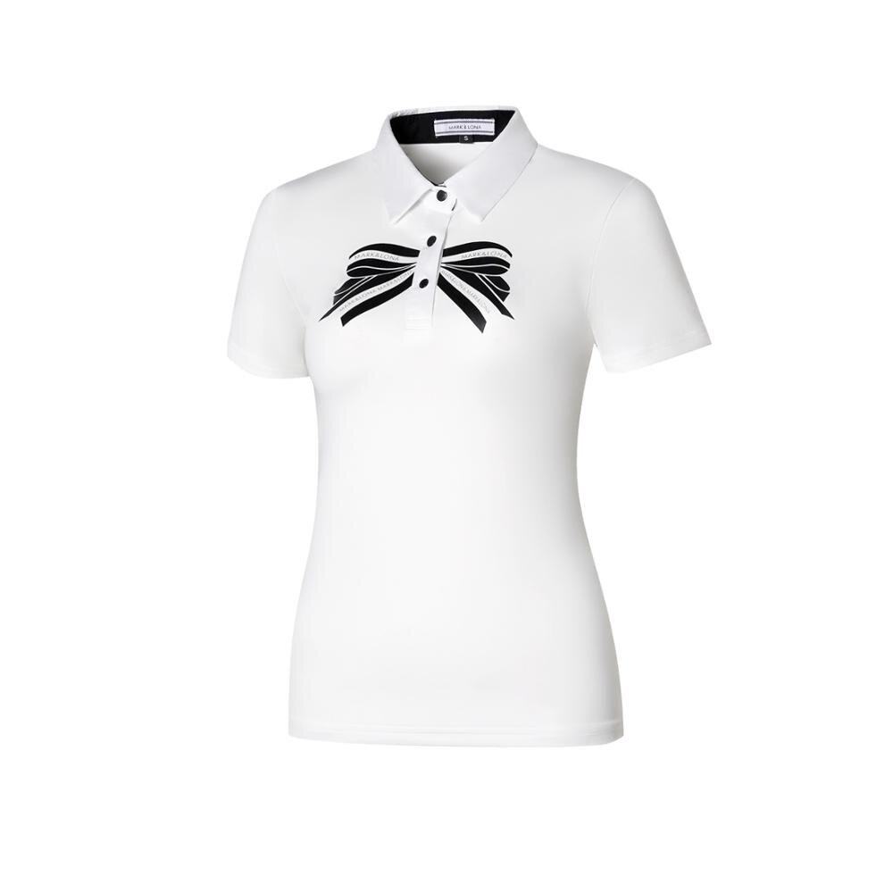 2020 nye forår kvinder golf skjorte kort ærme hurtig tør turndown krave dame golf tøj: Hvid / Xl