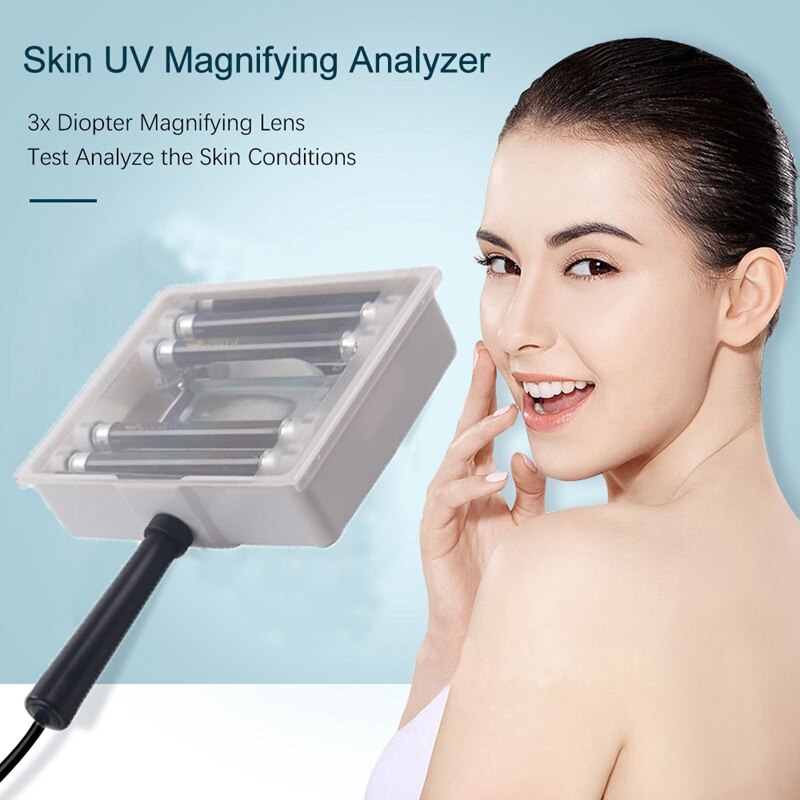 Lâmpada de pele analisador uv facial exame de testes da pele nifying analyzer máquina da lâmpada com capa protetora plugue da ue
