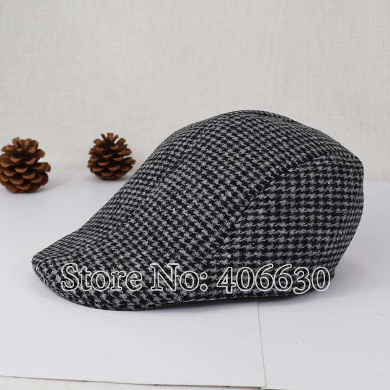 Hösten houndstooth pläd barn basker hattar baby boy visir kepsar tidnings hattar shxb 004