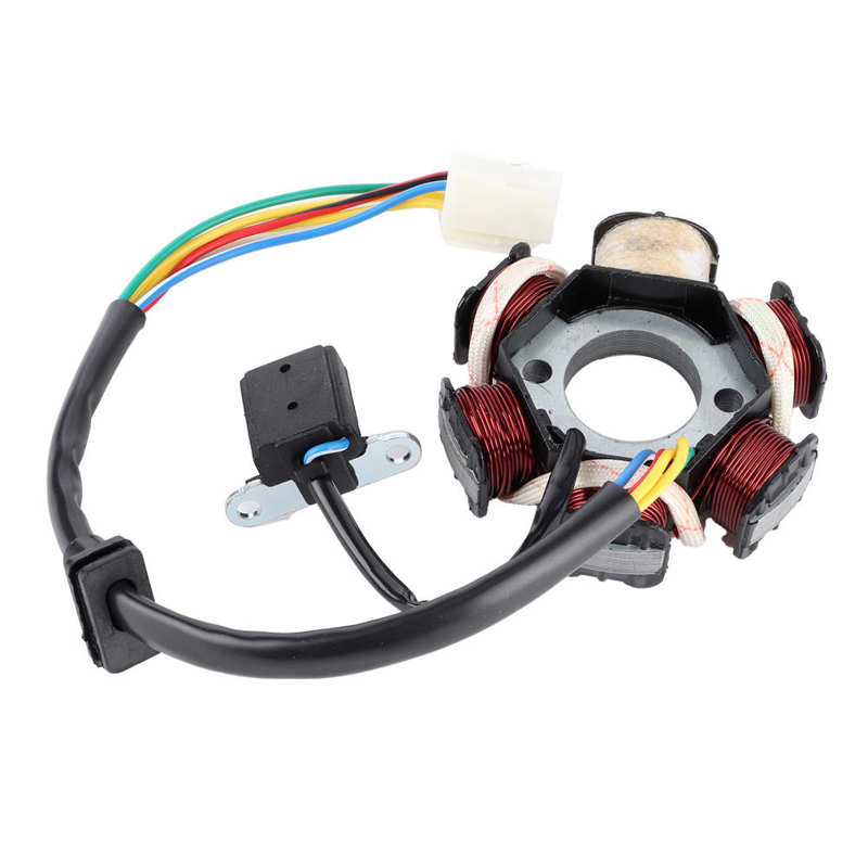 Aluminium Alloy Stator Coil Stator Coil Generator Aluminium Alloy Magneto Coil Fit for GY6 125/150CC Dual Yellow Wire DC