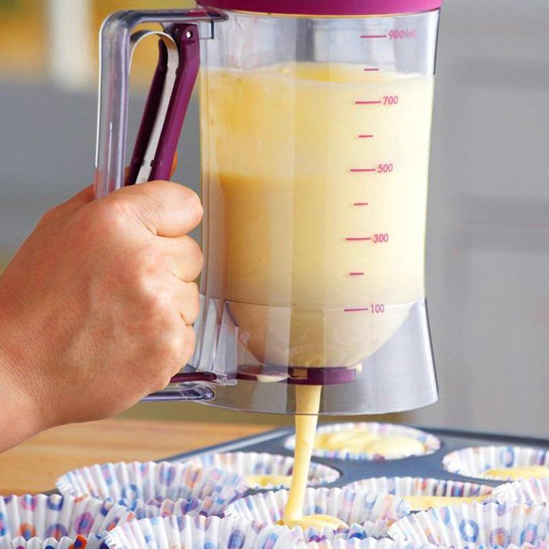 Pancake Batter Dispensers With Measuring Label For Baking Cupcakes Waffles Muffins Cupcakes Cakes Cream Separator Measuring Cup