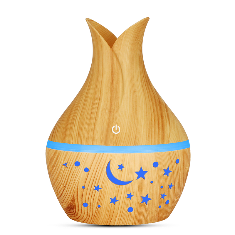 USB Wood Grain Essential Oil Diffuser 330ml Ultrasonic Humidifier Household Aroma Diffuser Aromatherapy Mist Maker with Light: Y-2