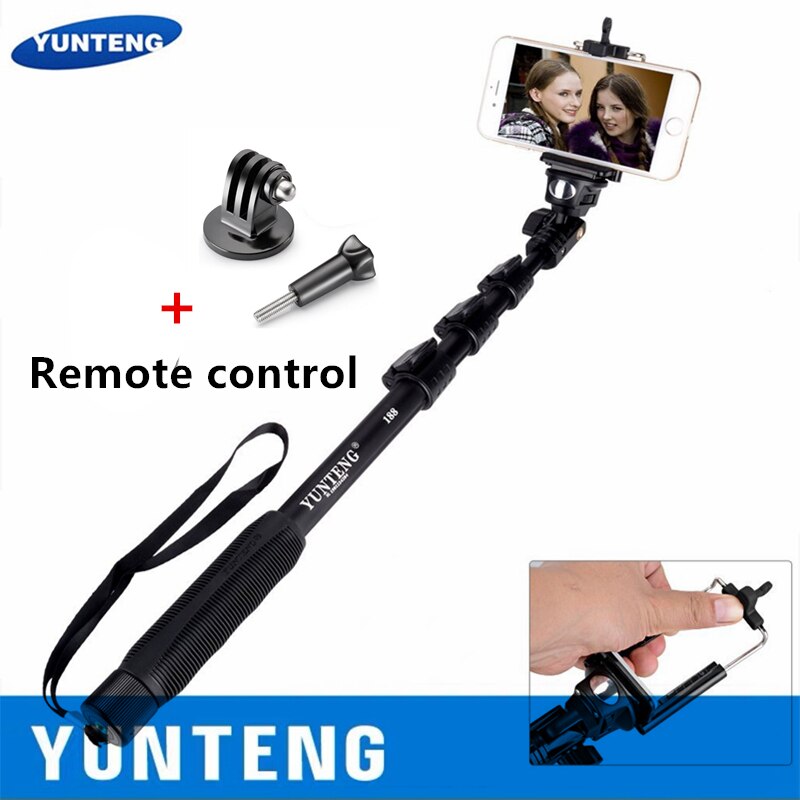 100%  originale yunteng 188 håndholdt forlængelig stangkamera monopod selfie stick stativ selfie til telefoner gopro 4/5/6/7/8/9: Pakke 4