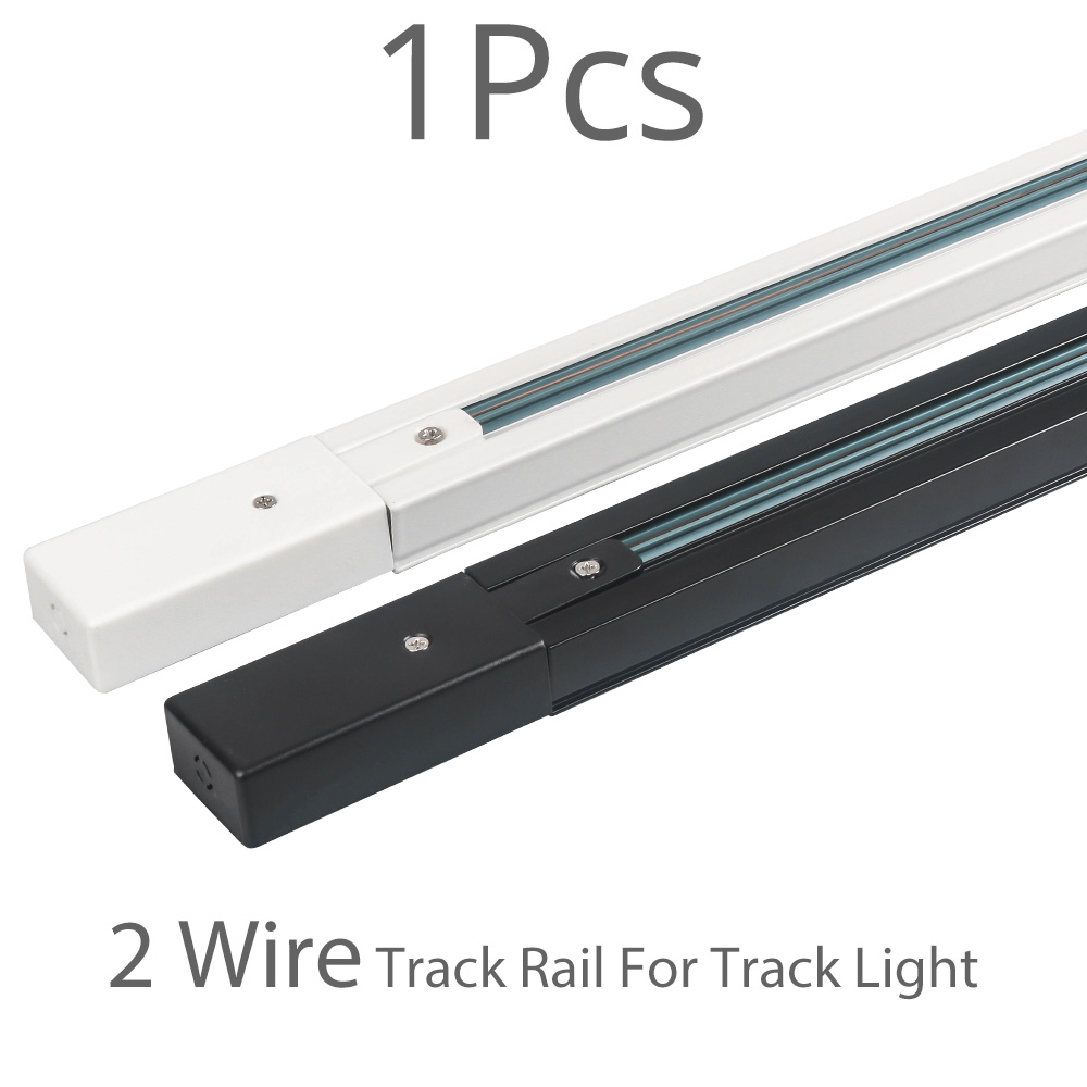 1 Meter Track Rail 2 Wire 4 Wire Track Light Connector Rail Lamp Spotlight Tracking Lights Aluminum Track Lighting Fixture 1pcs: 2 wires 1 m / White