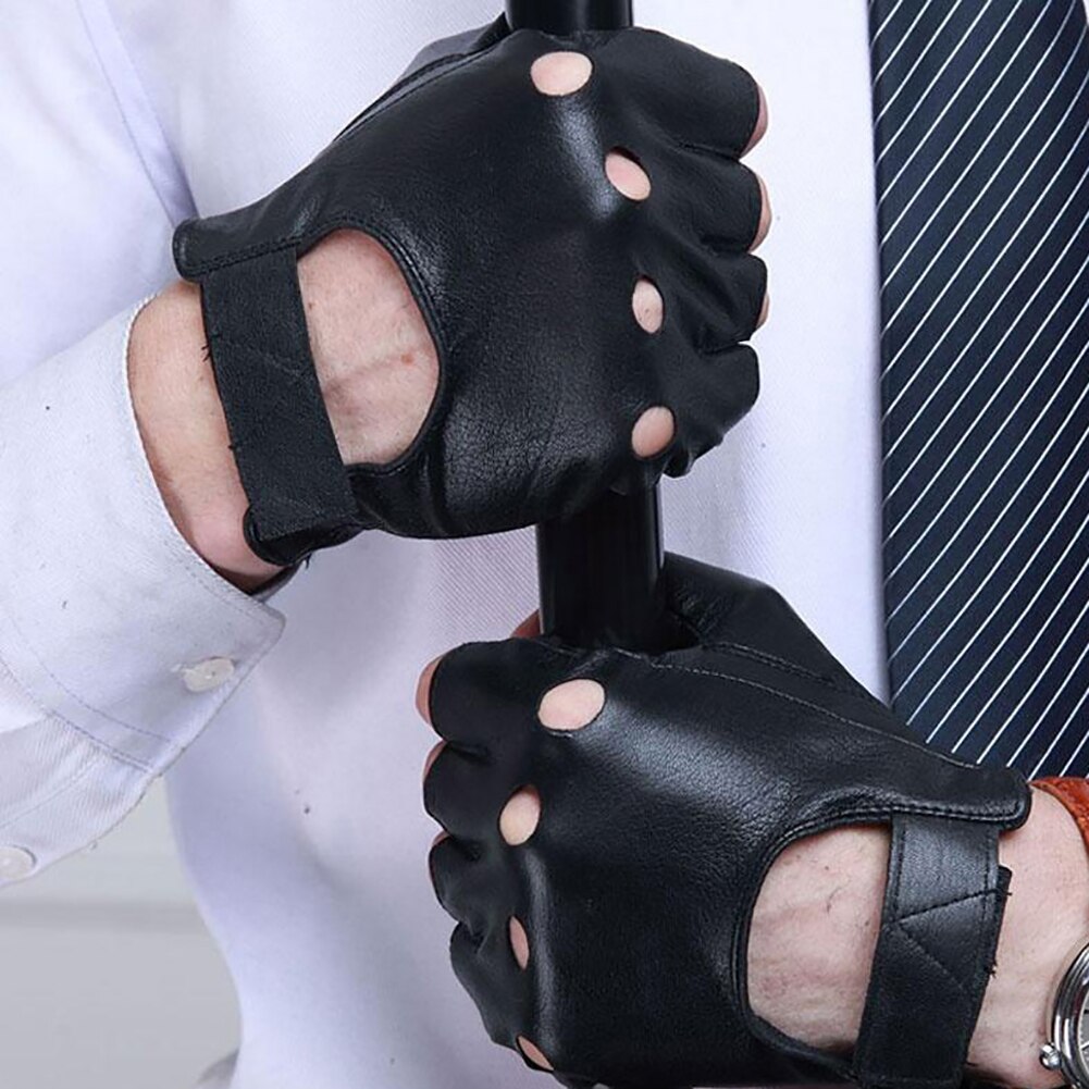 1 paar Motorrad Finger Handschuhe Faux Leder Handschuhe Fitness Fingerlose Handschuhe Halbe Finger Handschuhe Fahrrad Fahren Handschuhe