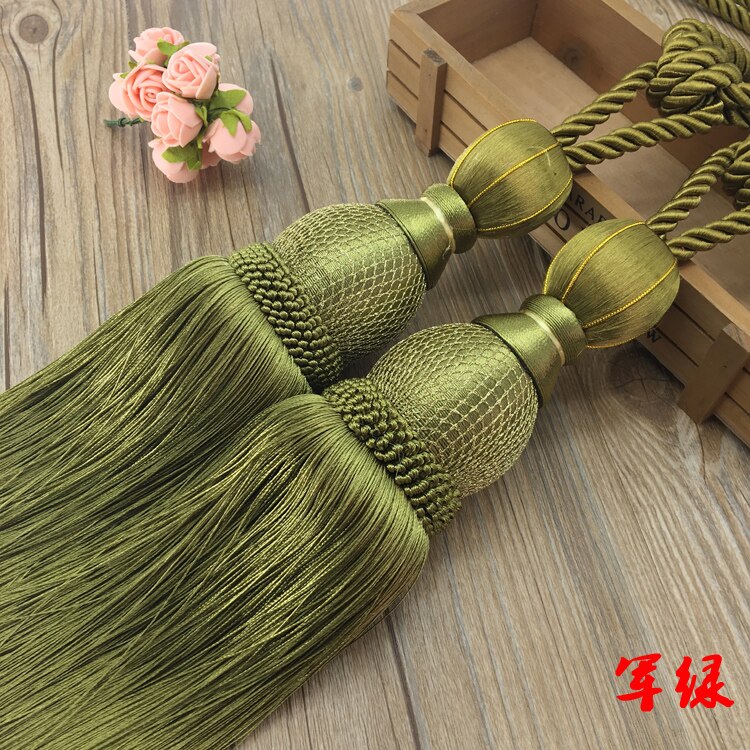 2 st europeisk stil guldhängande bollgardiner tofsar gardinbindningar bandage borstar gardintillbehör: 11