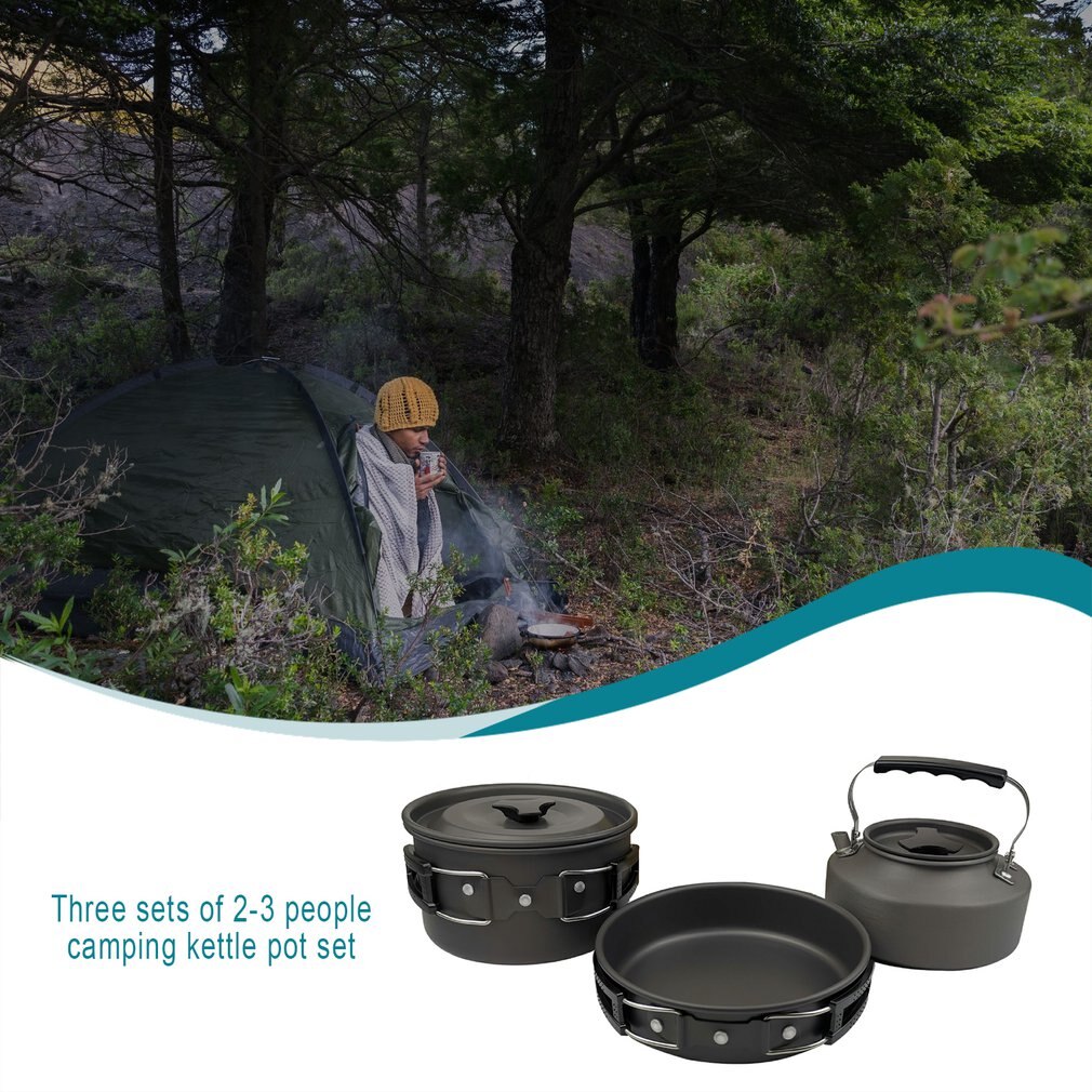 Camping kachel Camping Kookgerei Set Rvs Camping Potten en Pan Draagbare Koken Mess Set voor Picknick 4 Stks Camping kachel Camping Kookgerei Set Rvs Camping Potten en Pan Draagbare Koken Mess Set voor Picknick 4 Stks