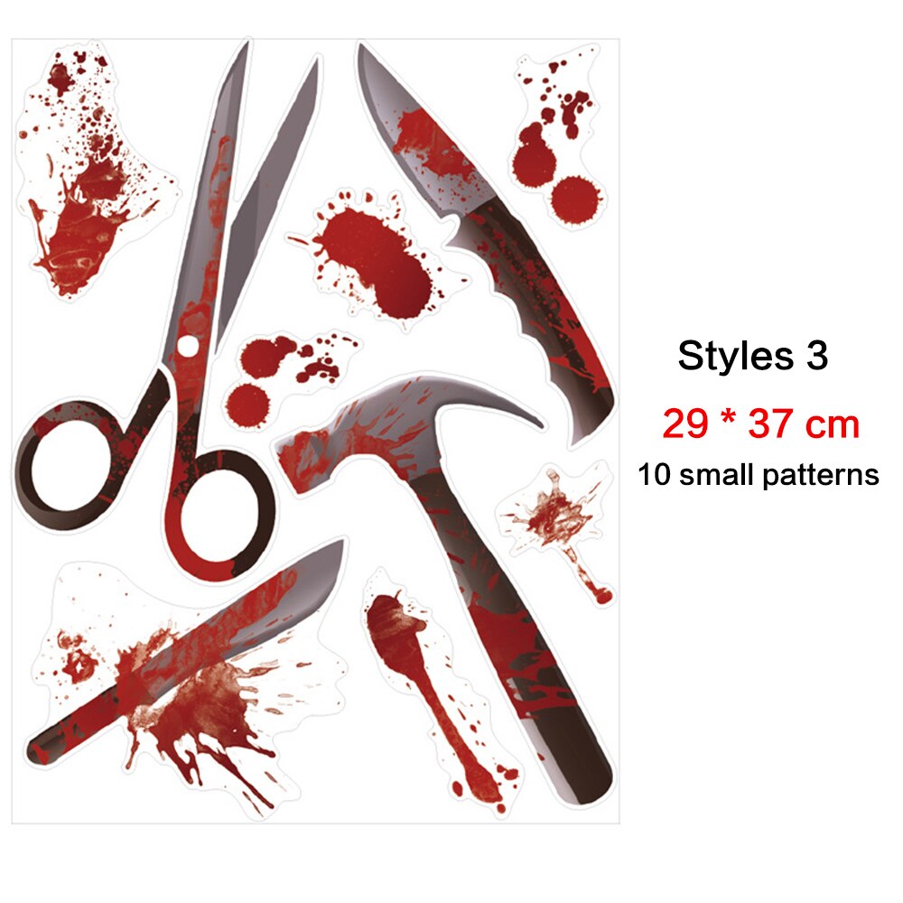 Halloween Bloody Bat Hand Foot Print Sticker Wc Stick Guard Party Deur Window Verwisselbare Glas Muursticker Horror Props: C