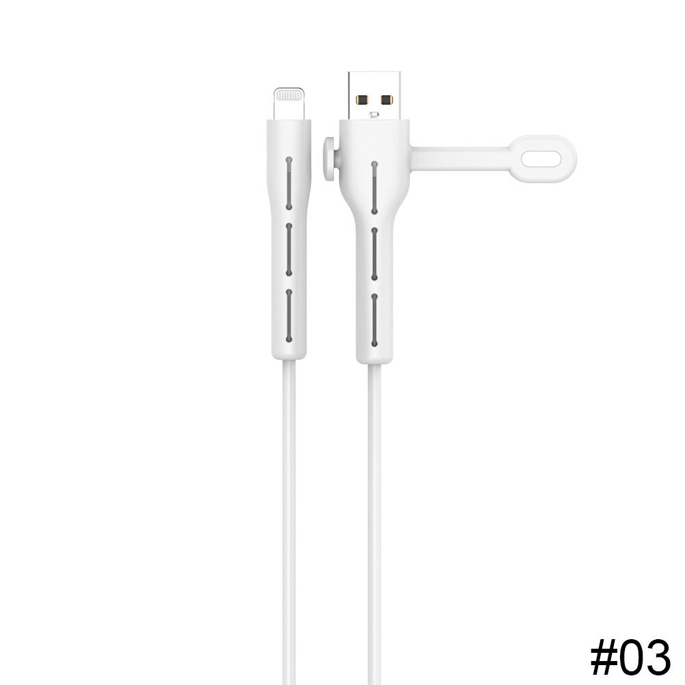 Daten Kabel Schutzhülle für Apple Ladekabel Wickler Veranstalter Silikon Anti-bruch Daten Linie Protectorfor AtoL: WHITE