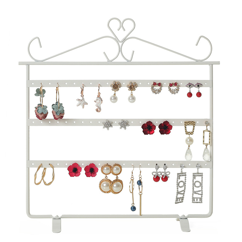 Metal Earring Organizer Household Wall Hanging Necklace Rack Ear Clip Jewelry Display Rack Ear Stud Bracelet Holder: Yellow