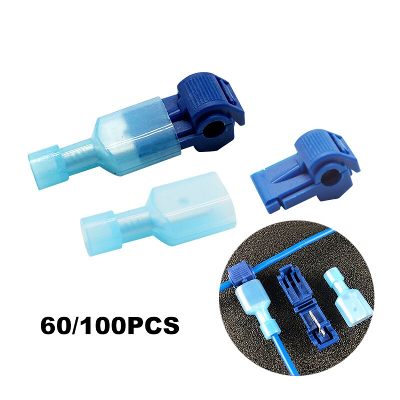 60/100PCS Quick Electrical Cable Connectors Snap Splice Lock Wire Terminals Crimp Wire Cable Connectors