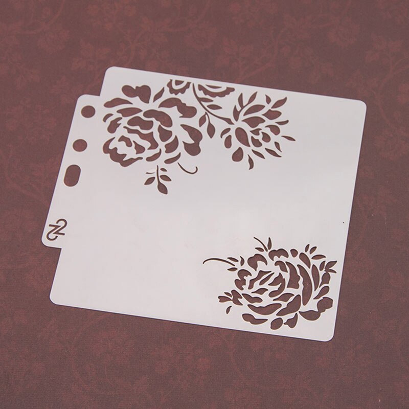 14*13cm 2Pcs Rose Flower Stencil Cake Stencil Wedding Cake Decorating Stencil Stencils For Decoration