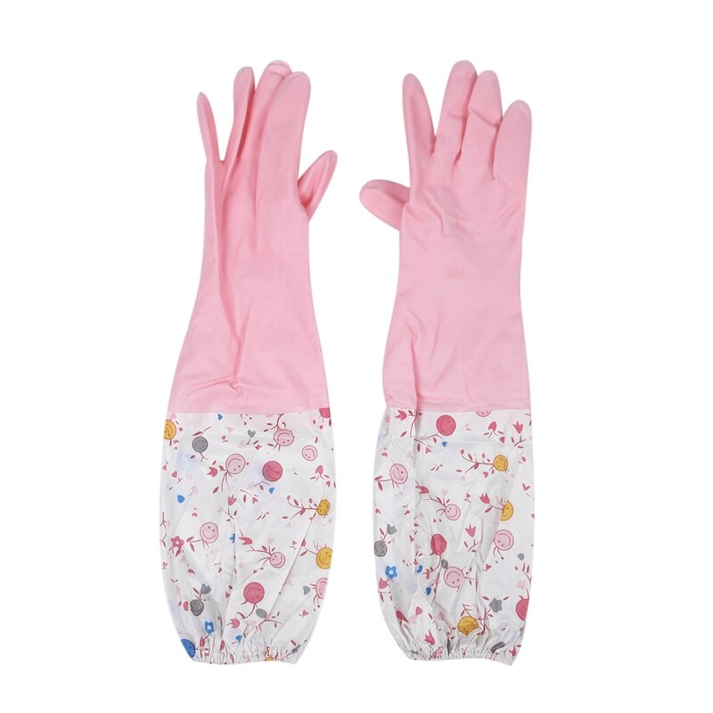 Bloemen Lange Manchet Rubberen Handschoenen Afwassen Handschoenen Keuken Handschoenen (Lange Mouw)