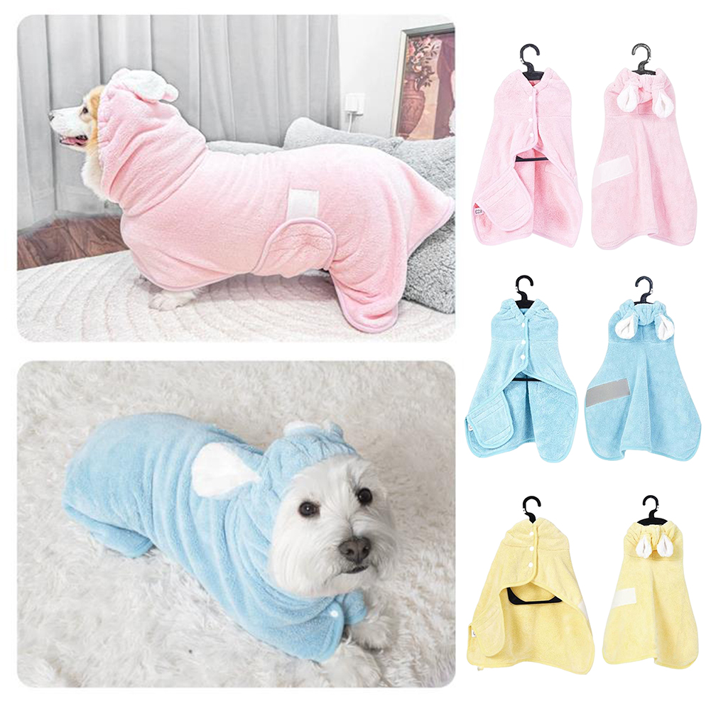 Cães roupão bonito capas toalha de banho macio aconchegante ultra-absorvente casaco de secagem robe para elegante amante de animais de estimação roupas de banho